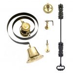Victorian Butlers Bell Kit c/w Black Cast Iron Pull, Rope, Brass Bell & Pulleys BH1005PB